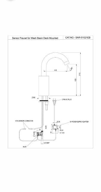 Sensor Faucet For Wash Basin | Model : SNR-CHR-51021EB