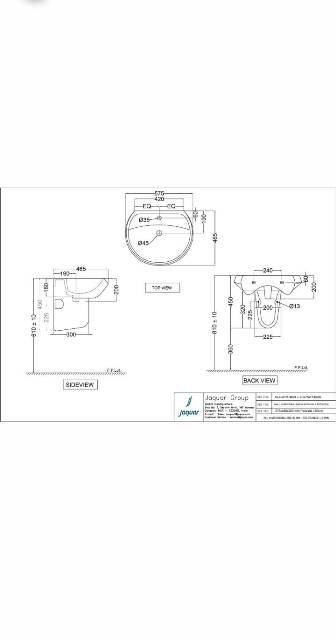 Wall Hung Basin With Half Pedestal | Model : SLS-WHT-6801 + SLS-WHT-6305