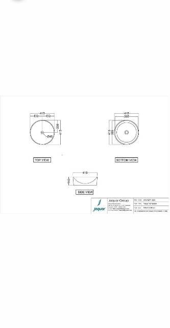 Thin Rim Table Top Basin | Model : OPS-WHT-15905