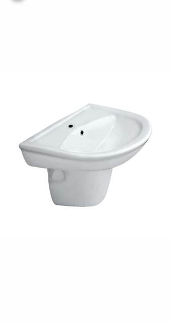 Wall Hung Basin With Half Pedestal | Model : OPS-WHT-15801 + OPS-WHT-15305