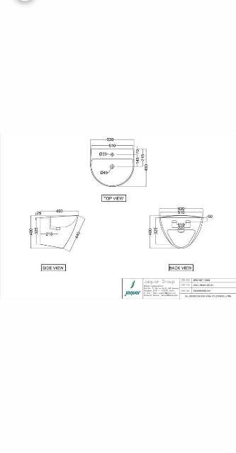 Wall Hung Integrated Basin | Model : OPS-WHT-15803