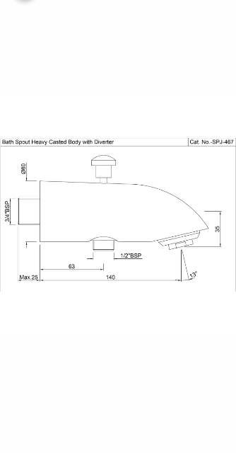 Bath Tub Spout Heavy Casted Body | Model : SPJ-CHR-467