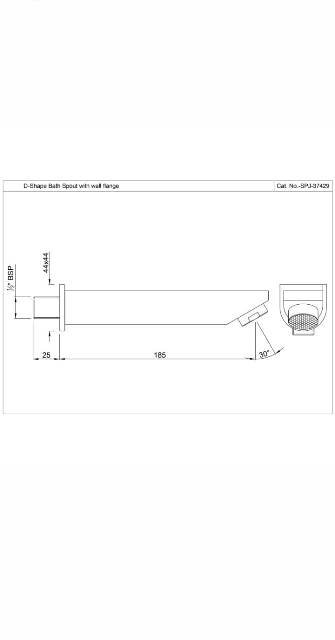 D-Shape Bath Tub Spout | Model : SPJ-CHR-37429