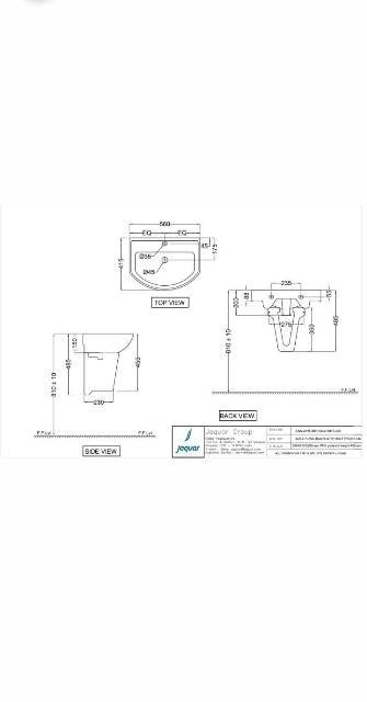 Wall Hung Basin With Half Pedestal | Model : CNS-WHT-801 + CNS-WHT-305