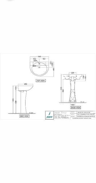 Wall Hung Basin With Full Pedestal | Model : CNS-WHT-811 + CNS-WHT-303