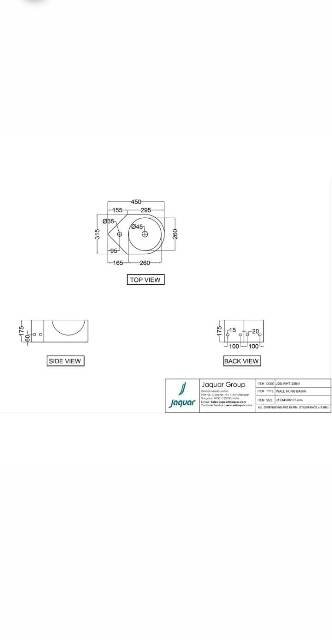 Wall Hung Corner Basin | Model : JDS-WHT-25841