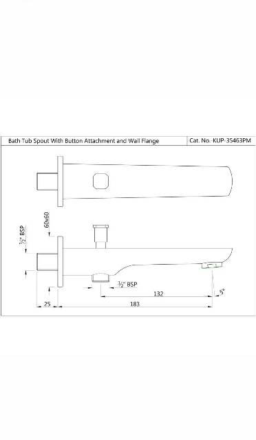 Kubix Prime Bath Tub Spout | Model : SPJ-ACR-35463PM