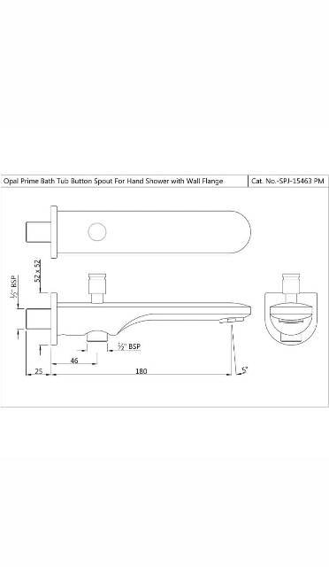 Opal Prime Bath Tub Spout | Model : SPJ-CHR-15463PM
