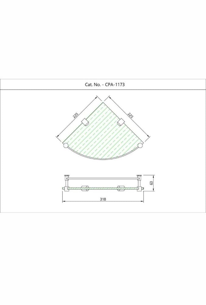 Corner Glass Shelf | Model : CPA-CHR-1173