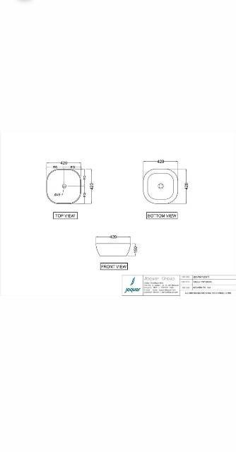 Thin Rim Table Top Basin | Model : JDS-WHT-25911