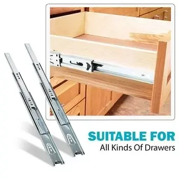 IPSA TELESCOPIC BALL BEARING DRAWER SLIDER - SS Finish 350MM PAIR IPSA Model: 4766