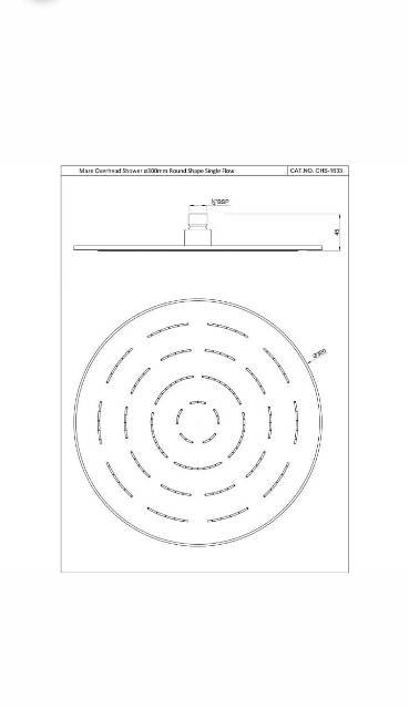 Maze Overhead Shower 300mm Round Shape Single Flow | Model : OHS-GRF-1633