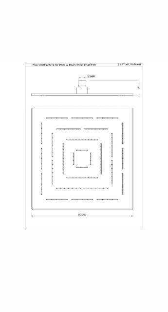 Maze Overhead Shower 300*300mm Square Shape Single Flow | Model : OHS-BGP-1639PD
