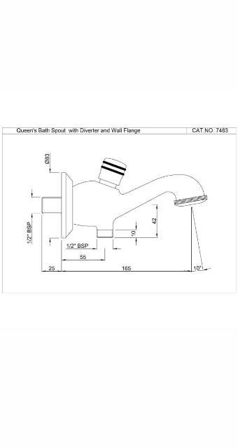 Bath Tub Spout With Button | Model : SPJ-GRF-7463