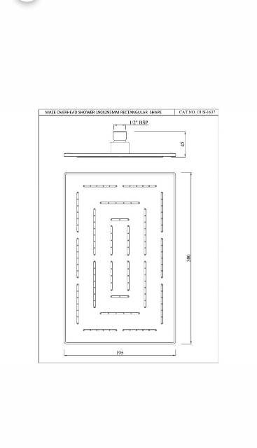 Maze Overhead Shower | Model : OHS-BLM-1637