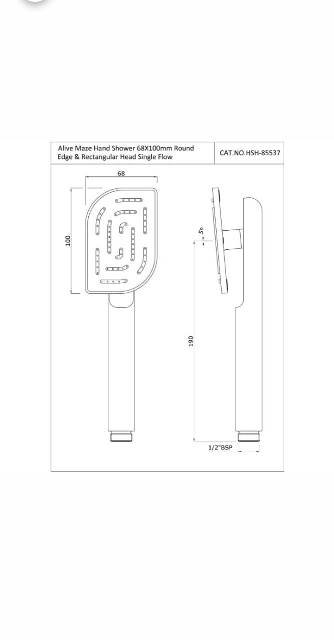 Alive Maze Hand Shower 68*100mm Round Edge | Model : HSH-BLM-85537