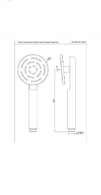 Maze Hand Shower 95mm Round Shape | Model : HSH-ACR-1653