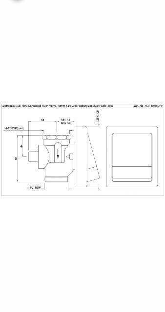 Metropole Flush Valve Dual Flow 40mm Size (Concealed Body) | Model : FLV-GDS-1089DFP