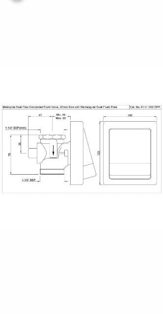 Metropole Flush Valve Dual Flow 32mm Size (Concealed Body) | Model : FLV-GRF-1085DFP