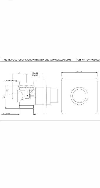 Metropole Flush Valve | Model : FLV-CHR-1095NSQ