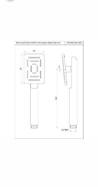 Maze Hand Shower 65*95mm Rectangular Shape | Model : HSH-CHR-1657