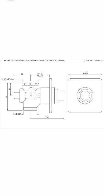 Metropole Flush Valve Dual Flow 40mm Size (Concealed Body) | Model : FLV-CHR-1089NSQ