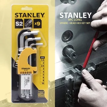 STANLEY 9 PC LONG SPHERIC-HEAD HEX KEY SET STANLEY Model: STMT94162-8