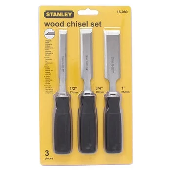 STANLEY WOOD CHISELS SET, 3 PCS STANLEY Model: 16-089