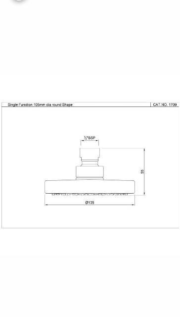 Overhead Shower 105mm Round Shape Single Flow | Model : OHS-CHR-1709