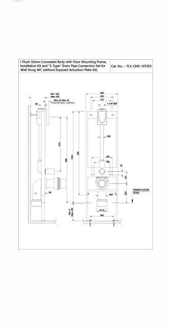 I-Flush 32mm Concealed Body With Floor Mounting Frame | Model : FLV-CHR-1073FS