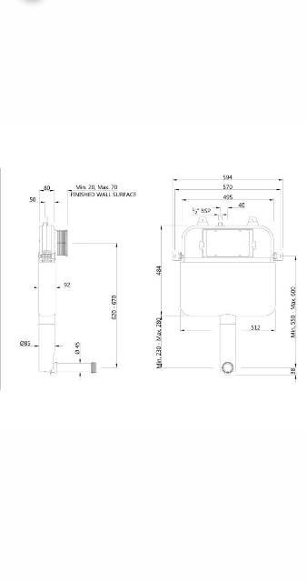 Single Piece Slim Concealed Cistern Body | Model : JCS-WHT-2400