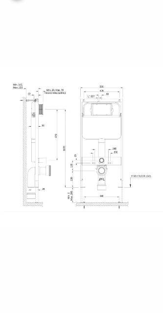 Single Piece Slim Concealed Cistern With Floor Mounting Frame | Model : JCS-WHT-2400FS
