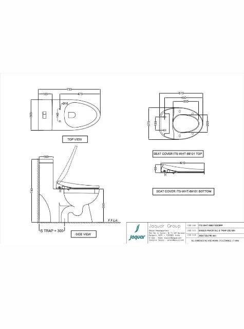 Bidspa Single Piece WC | Model - ITS-WHT-89851S300PP