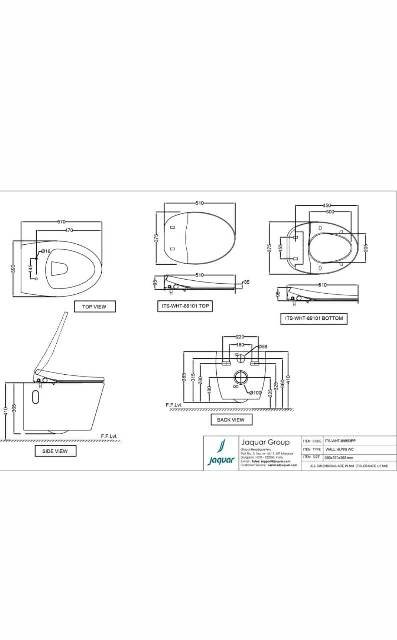 Bidspa Rimless Wall Hung WC | Model - ITS-WHT-89953PP