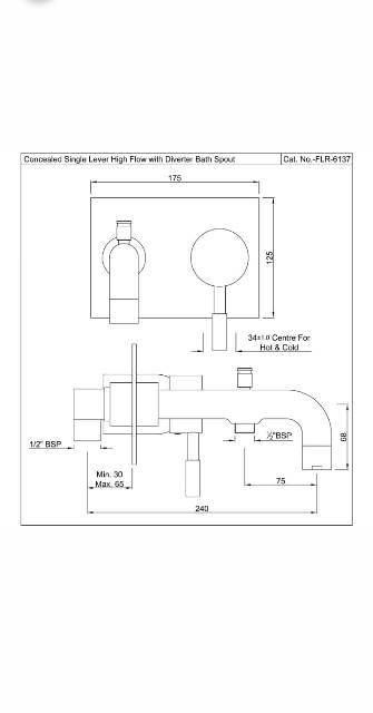 Single Lever High Flow Bath & Shower Mixer | Model : SOL-CHR-6137