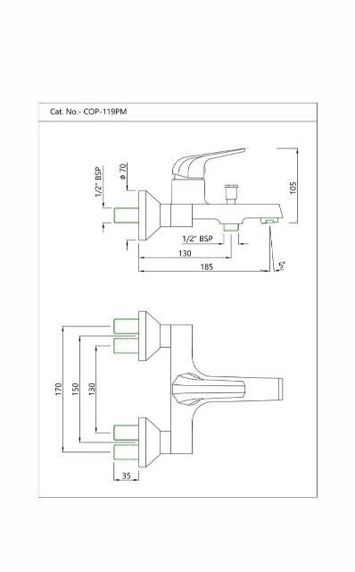 Single Lever Wall Mixer | Model : COP-CHR-119PM
