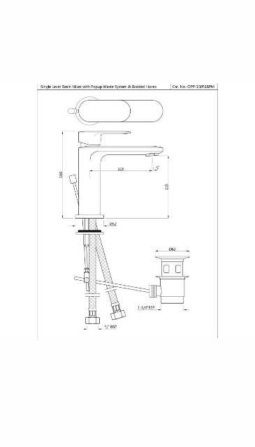 Single Lever Basin Mixer With Popup Waste | Model : OPP-ABR-15051BPM