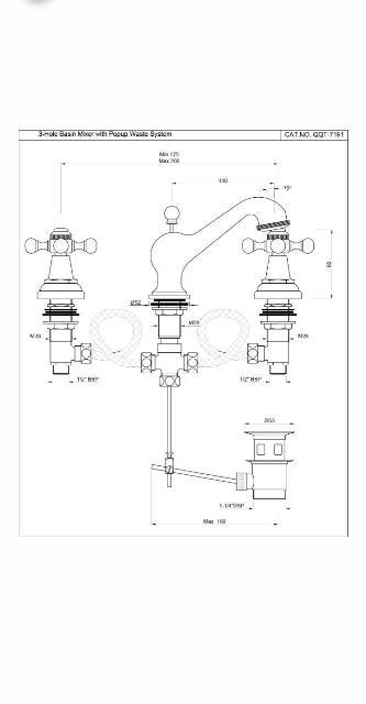 3-Hole Basin Mixer | Model : QQT-BCH-7191