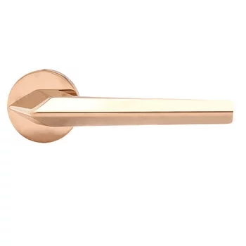 QUBA LEVER HANDLE QP 3029 ON ROSE (RPVD) QUBA Model: QP-3029-OR-RPVD