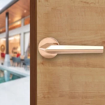 QUBA LEVER HANDLE QP 3029 ON ROSE (RPVD) QUBA Model: QP-3029-OR-RPVD