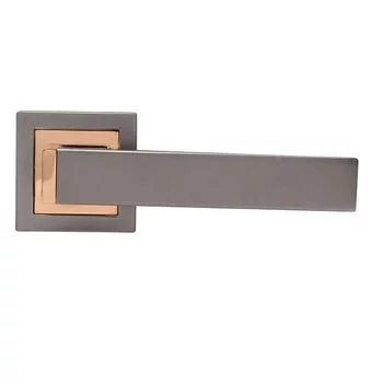 QUBA LEVER HANDLE Q 450 -ON ROSE 60 MM KEY & KNOB (RGPVD/BM) QUBA Model: Q-450-ORLK-RGPVD/BM