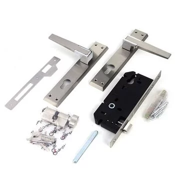 QUBA LEVER HANDLE Q 451 -10 INCH 60 MM KEY & KNOB (SS/CP) QUBA Model: Q-451-10LK-SS/CP