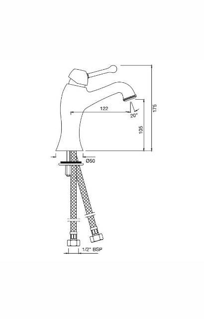 Single Lever Basin Mixer | Model : QQP-GRF-7001BPM