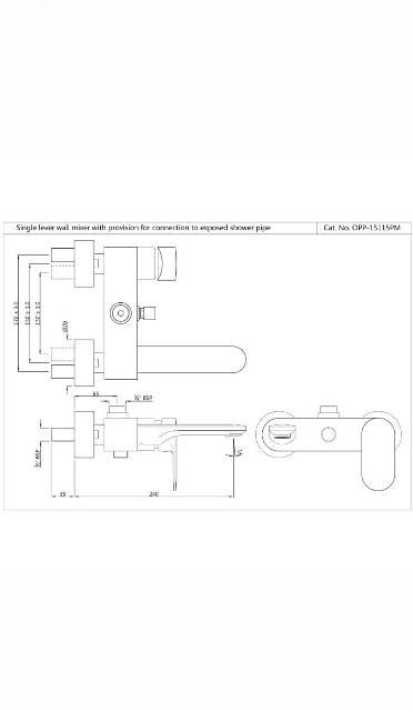Single Lever Bath & Shower Mixer | Model : OPP-GLD-15115PM