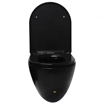 CERA CARNIVAL RIMLESS WALL HUNG MATT BLACK WITH DUROPLAST SEAT COVER S1044144MB CERA | Model: S1044144MB