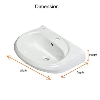 GLOCERA CHAMP- BASIN 2 PC FULL PEDESTAL ROUND GLOSSY WALL HUNG BASIN / WALL MOUNT BASIN GLOCERA | Model: GG/WB/52005