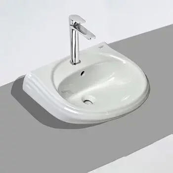 GLOCERA CHAMP- BASIN 2 PC FULL PEDESTAL ROUND GLOSSY WALL HUNG BASIN / WALL MOUNT BASIN GLOCERA | Model: GG/WB/52005