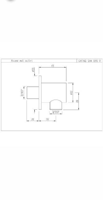 Wall Outlet Round Shape | Model : SHA-GMP-1195R