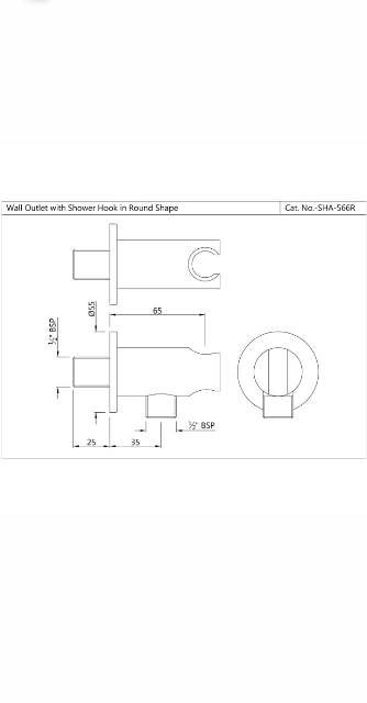 Wall Outlet With Shower Hook | Model : SHA-WHM-566R