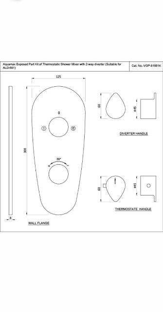 Aquamax Exposed Part Kit Of Thermostatic Shower Mixer | Model : VGP-CHR-81681K
